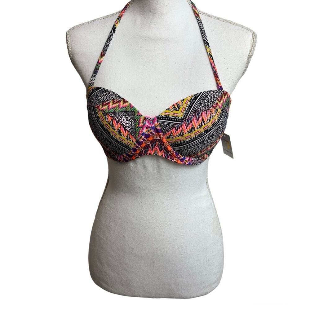 TINIBIKINI SWIMWEAR MULTICOLOR PINK BLACK SWIMMING TOP SIZE MEDIM STYLE: 3021SW
